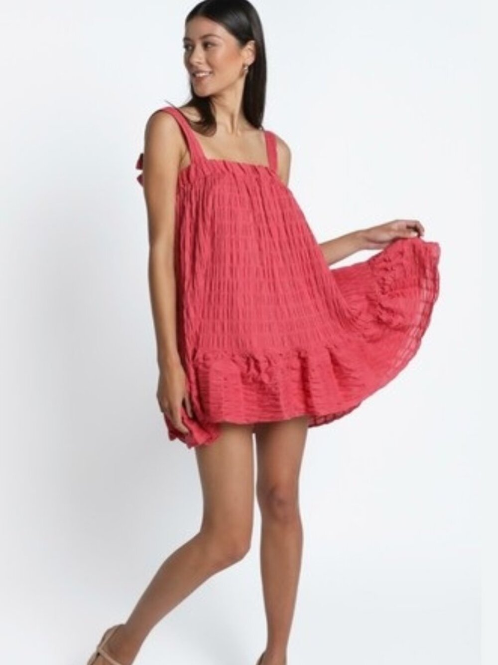 Showpo NWT Amaryllis Mini Dress in Watermelon Cotton size 6